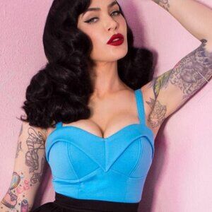 Vixen by Micheline Pitt - XS Maneater Top in Blue